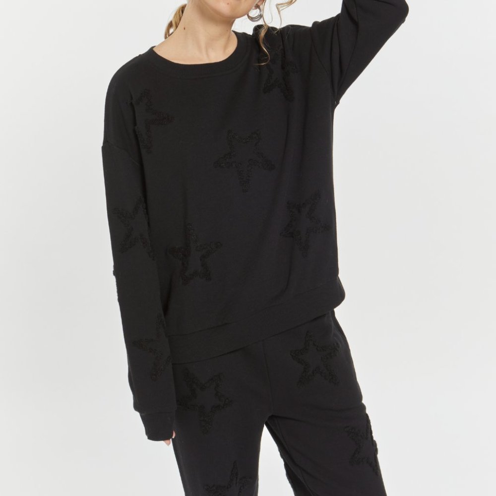 LONG SLEEVE STAR CREW PULLOVER SWEATSHIRT